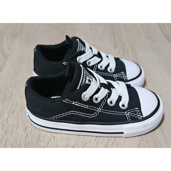 Converse All Star Infant Size 6 Black Low Top Canvas Sneakers Athletic Shoes - Picture 1 of 7